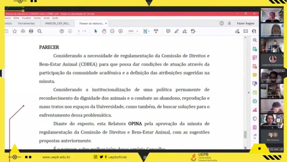 Consuni regulamenta criação da Comissão de Direito e Bem-Estar Animal da Universidade Estadual da Paraíba