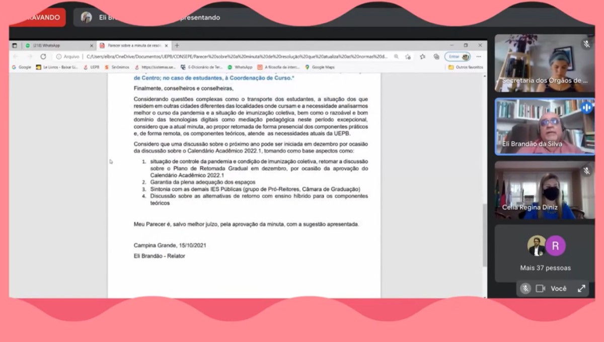 Consepe atualiza proposta de retorno das atividades práticas presenciais na Universidade Estadual da Paraíba