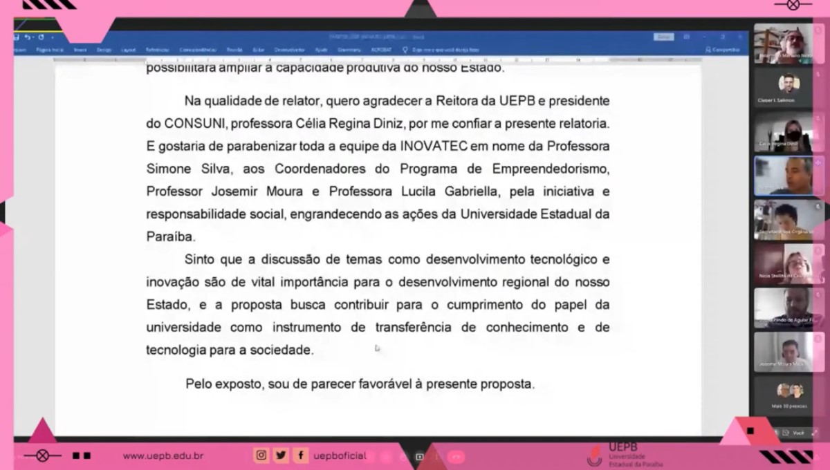 Conselho Universitário aprova criação de Centro de Incubação Empresarial da Paraíba na UEPB